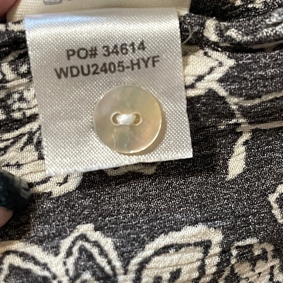 Faherty Chocolate Brown Floral Dress Orinda Crepe Ruffle Boho XL - No Tie - Picture 11 of 12